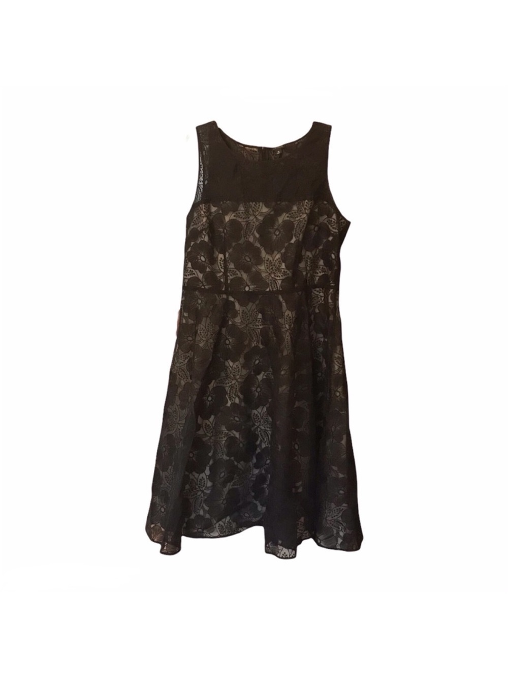 Ann Taylor Floral Overlay Fit and Flare Dress